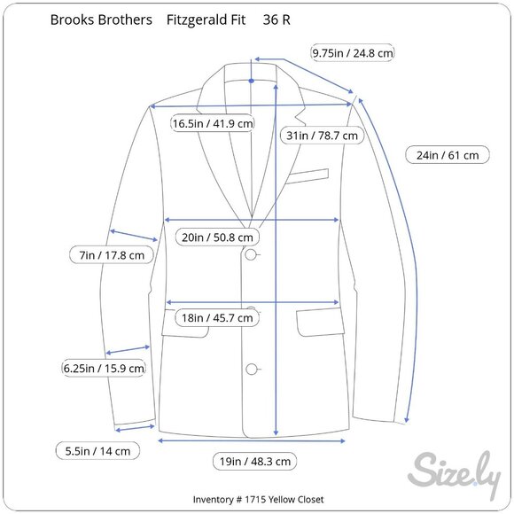 Brooks Brothers Men’s 36R Fitzgerald Wool Unlined Sportcoat Gray Blue Plaid Two - Picture 8 of 8